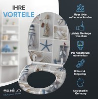 Soft Close Toilet Seat with Quick Release Sea Breeze