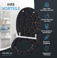 Soft Close Toilet Seat with Quick Release Mesh