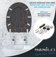 Soft Close Toilet Seat with Quick Release Mesh