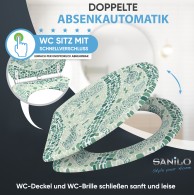 Soft Close Toilet Seat with Quick Release Mosaic World Green