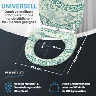 Soft Close Toilet Seat with Quick Release Mosaic World Green