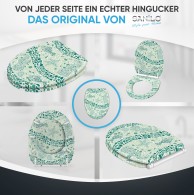 Soft Close Toilet Seat with Quick Release Mosaic World Green