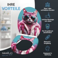 Soft Close Toilet Seat with Quick Release Neon Cat