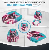 Soft Close Toilet Seat with Quick Release Neon Cat