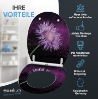Soft Close Toilet Seat with Quick Release Purple Dust