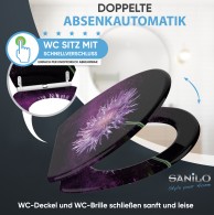 Soft Close Toilet Seat with Quick Release Purple Dust