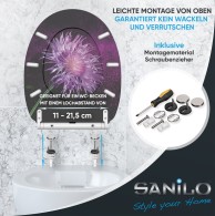 Soft Close Toilet Seat with Quick Release Purple Dust