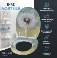 Soft Close Toilet Seat with Quick Release Dandelion