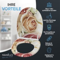 Soft Close Toilet Seat with Quick Release Pink Rose