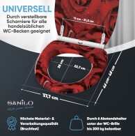 Soft Close Toilet Seat with Quick Release Red Rose