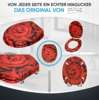 Soft Close Toilet Seat Red Rose