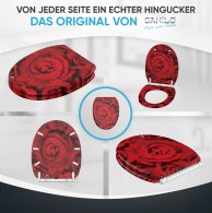 Soft Close Toilet Seat with Quick Release Red Rose