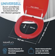 Soft Close Toilet Seat with Quick Release Red