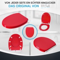 Soft Close Toilet Seat with Quick Release Red