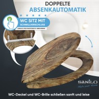 Soft Close Toilet Seat with Quick Release Rustic