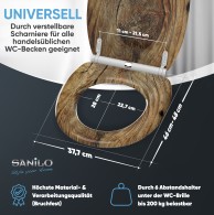 Soft Close Toilet Seat with Quick Release Rustic