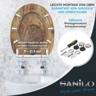 Soft Close Toilet Seat with Quick Release Rustic