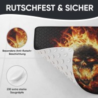 Bath Mat Skull in Flames 53 x 53 cm