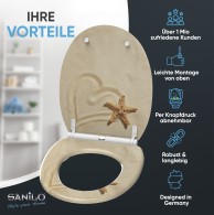 Soft Close Toilet Seat with Quick Release Sandy