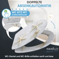 Soft Close Toilet Seat with Quick Release Sea Star Grey