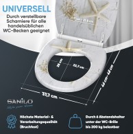 Soft Close Toilet Seat with Quick Release Sea Star Grey