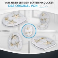 Soft Close Toilet Seat with Quick Release Sea Star Grey