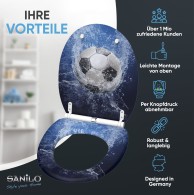 Soft Close Toilet Seat with Quick Release Soccer