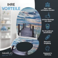 Soft Close Toilet Seat with Quick Release Sunset