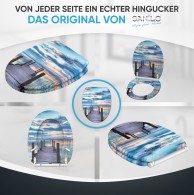 Soft Close Toilet Seat with Quick Release Sunset