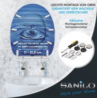 Soft Close Toilet Seat with Quick Release Waterdrop