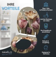 Soft Close Toilet Seat with Quick Release Tulips