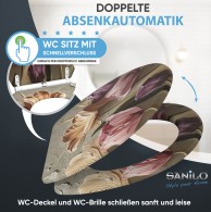 Soft Close Toilet Seat with Quick Release Tulips