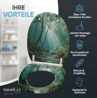 Soft Close Toilet Seat with Quick Release Rainforest