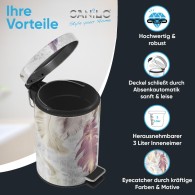 Bathroom Bin Feathers 3 Litres