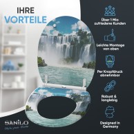 Soft Close Toilet Seat with Quick Release Waterfall