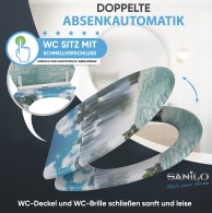 Soft Close Toilet Seat with Quick Release Waterfall