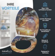 Soft Close Toilet Seat with Quick Release Wave