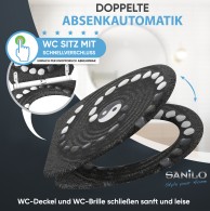 Soft Close Toilet Seat with Quick Release Yin Yang