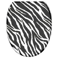 Soft Close Toilet Seat with Quick Release Zebra