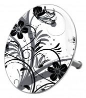 Bathtube Plug Black Flower