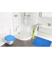 3 Piece Bathroom Set Water Pearls Blue