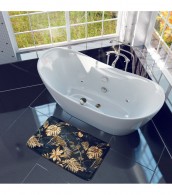 Bath Rug Golden Leaves 70 x 110 cm