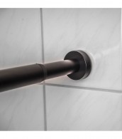 Shower Curtain Rod Black 90-160 cm