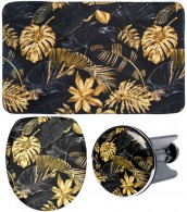 3 Piece Bathroom Set Golden Leaves