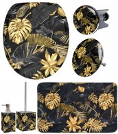 Bathroom Set Golden Leaves