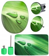 Bathroom Set Green Leaf