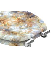 3 Piece Bathroom Set Marble Brown