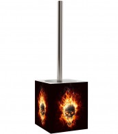 Toilet Brush and Holder Skull