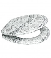 Soft Close Toilet Seat Mosaic World Grey