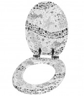 Soft Close Toilet Seat Mosaic World Grey